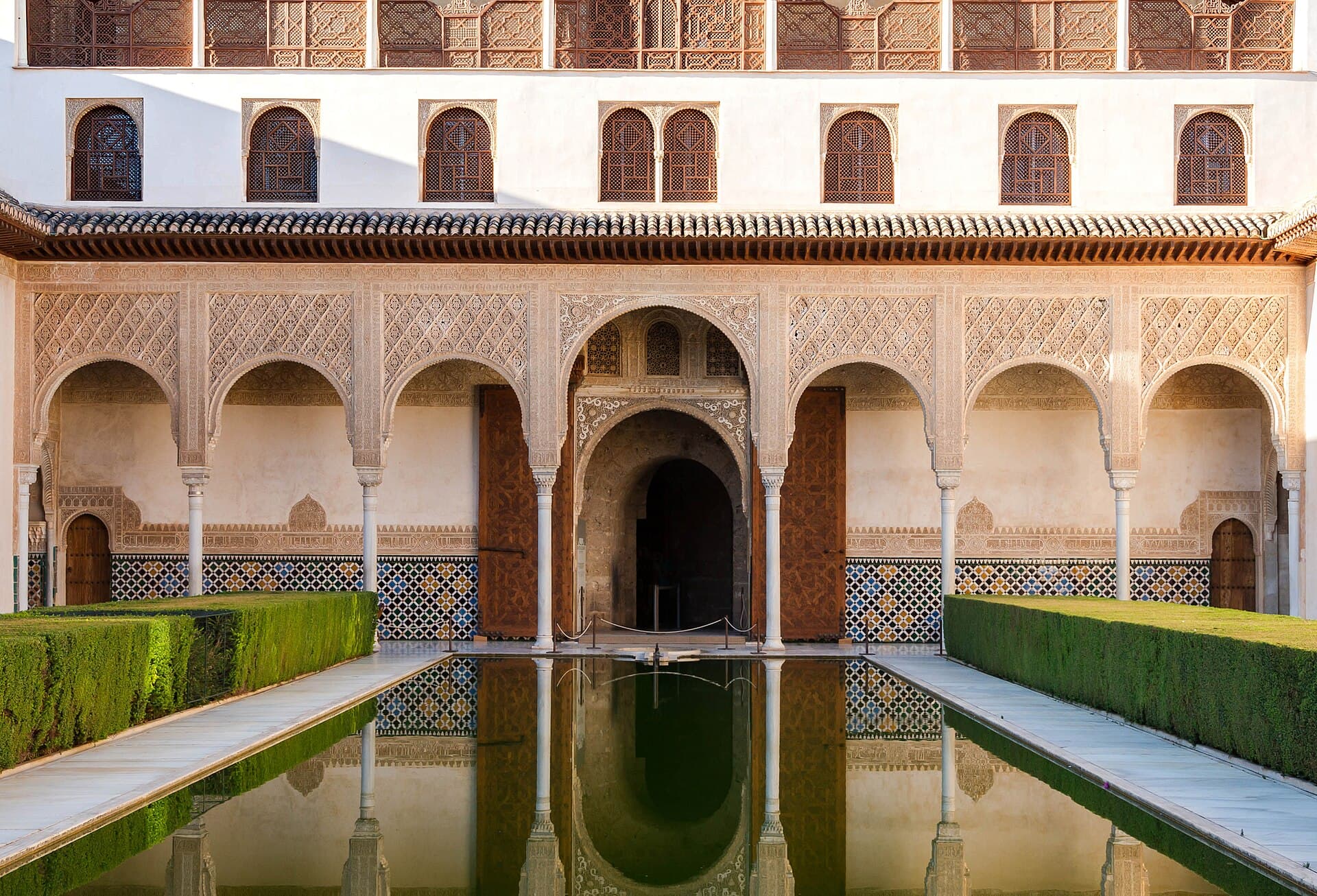 The reflecting pool in the Court of the Myrtles at the Alhambra in Granada